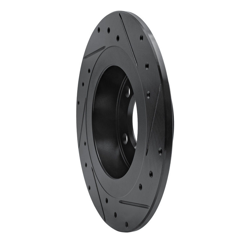 Mini Cooper Paceman Brake Rotor (1) - Rear Left - R1 Concepts - Drilled & Slotted - Black - `13-`16